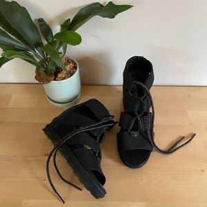 Sorel Lace Up Wedge Sandals